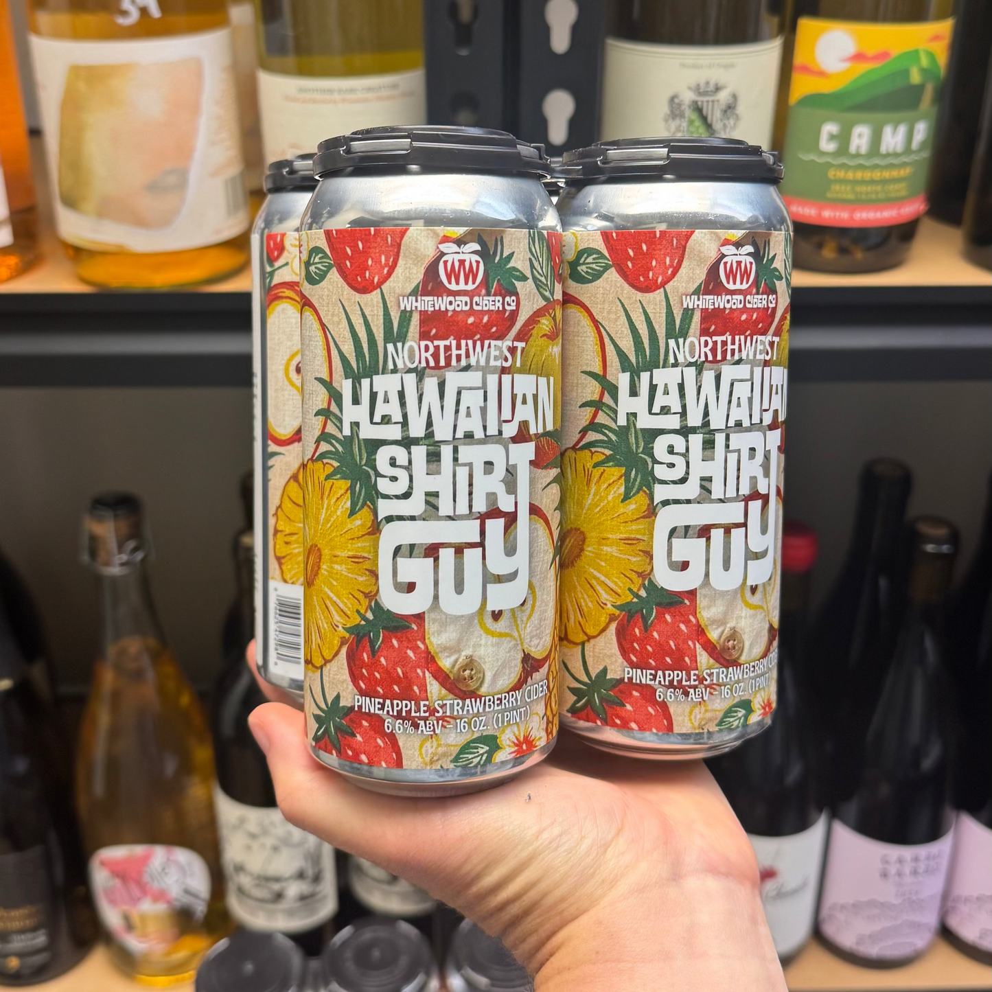 Whitewood Cider Company NW Hawaiian Shirt Guy Cider 4 Pack